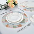 thumbnail image 4 of 15.4" Round Placemat Set of 1 Polyester Fabric Place Mats Non-Slip Dining Kitchen Table Mats for Kitchen Party Decor Pastel Christmas-themed, 4 of 5