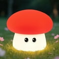 thumbnail image 2 of Luz nocturna de hongos con ojos grandes y esponjosos, 3 brillos ajustables, luz nocturna de  para lactancia materna, linda lámpara LED de hongos rojos, lámpara de mesita de noche, 2 of 10