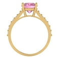 thumbnail image 4 of Clara Pucci 14K Yellow Gold 2.3ct Pink Solitaire with Accents Ring, 4 of 8