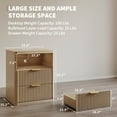 thumbnail image 3 of Set of 2 Bedside Table 2 Drawers Nightstand with Storage, Fluted Bedroom Side Table & Organizer for Bedroom, Living Room, Home Office,Wood Color, 3 of 8