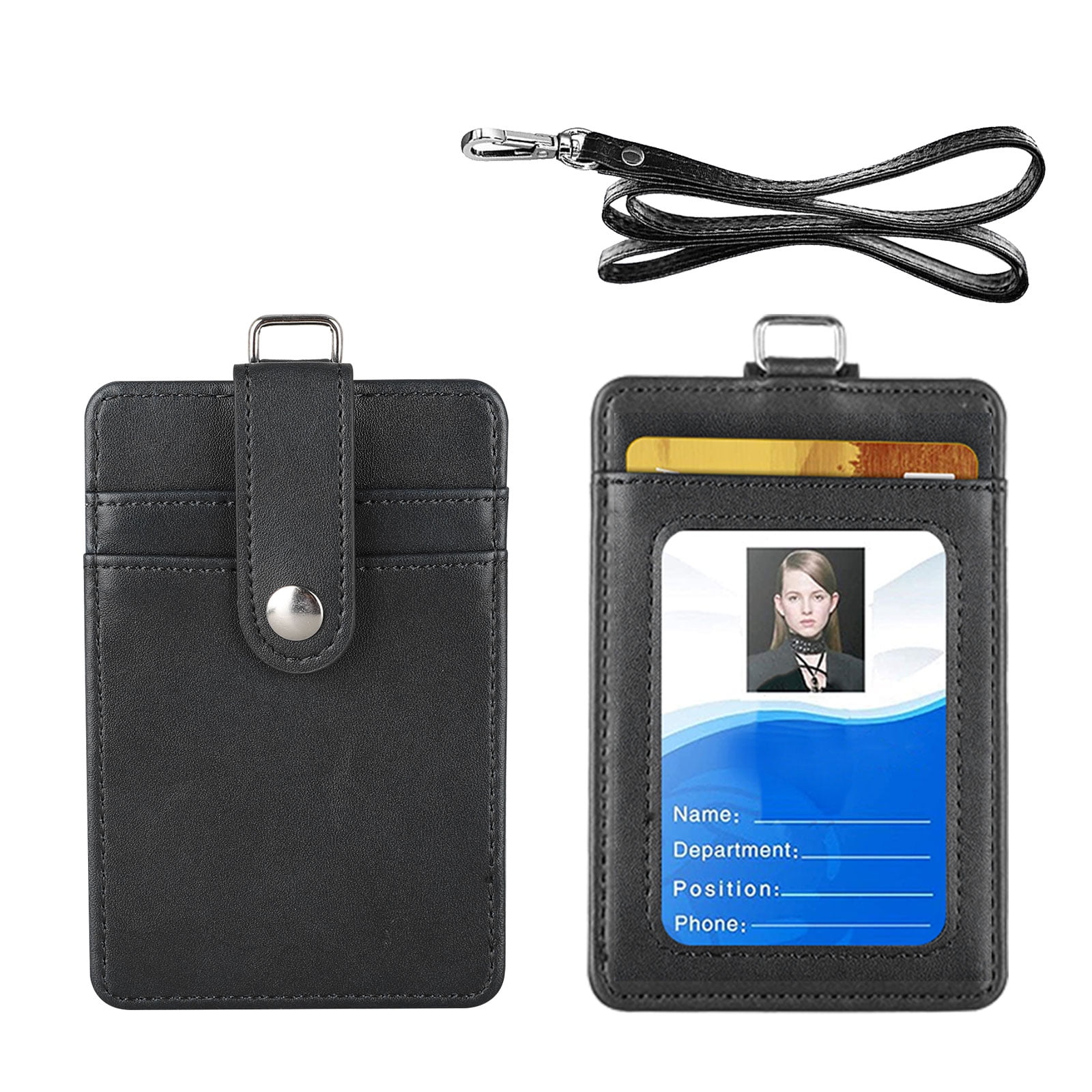 Newest 10PCS/Set ID Leather Card Holder Case Badge Necklace Lanyard Portable Hot 