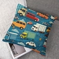 thumbnail image 7 of nygtbtfer Transportation Background Throw Pillow Covers Set of 2 Cute Cars and Decorative Pillowcases Soft Cushion Covers for Sofa Couch Bed Home Decor White, 7 of 7