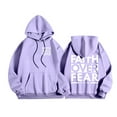 thumbnail image 2 of Christian Hoodies for Men 2025 Faith Over Fear Hoodie Hooded Sweatshirt with Pockets Pullover Hoodie Mens Hoodies, 2 of 7