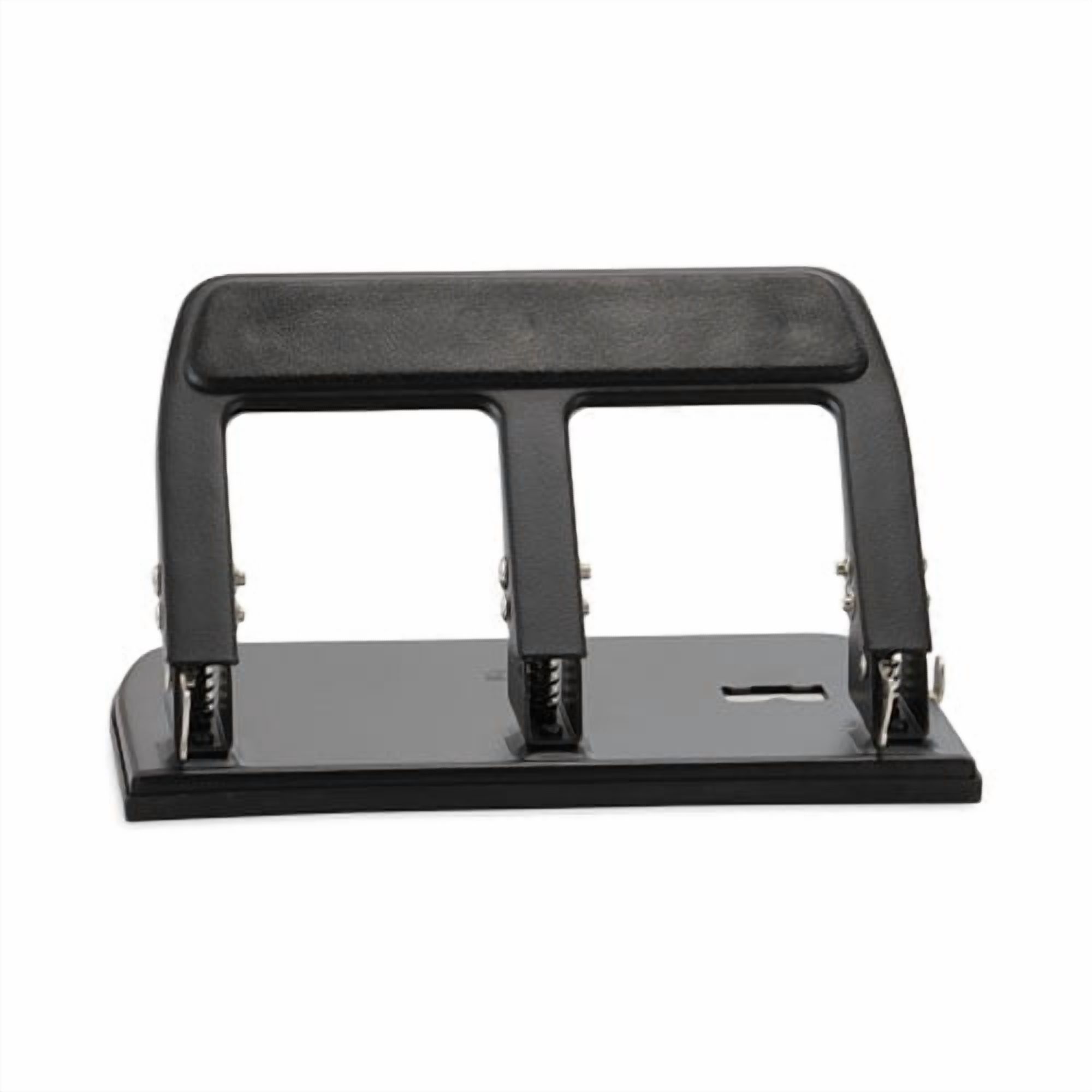 40-Sheet Three-Hole Punch With Padded Handle, 9/32" Holes, Black | Bundle of 2