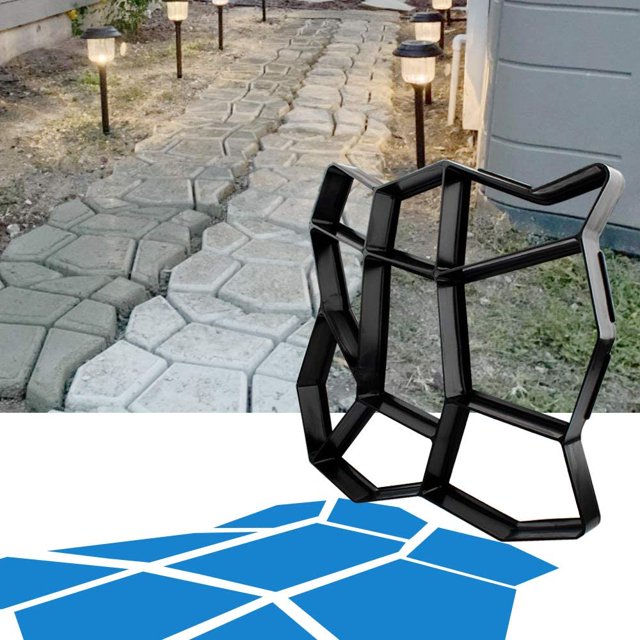 Walk Maker - Moldes reutilizables para hacer caminos de hormigón, pavimentadora de piedra escalonada, césped, patio, jardín, bricolaje, pasarela, pavimento, moldes de pavimentación (irregular) ShuxiuWang 9024735203230