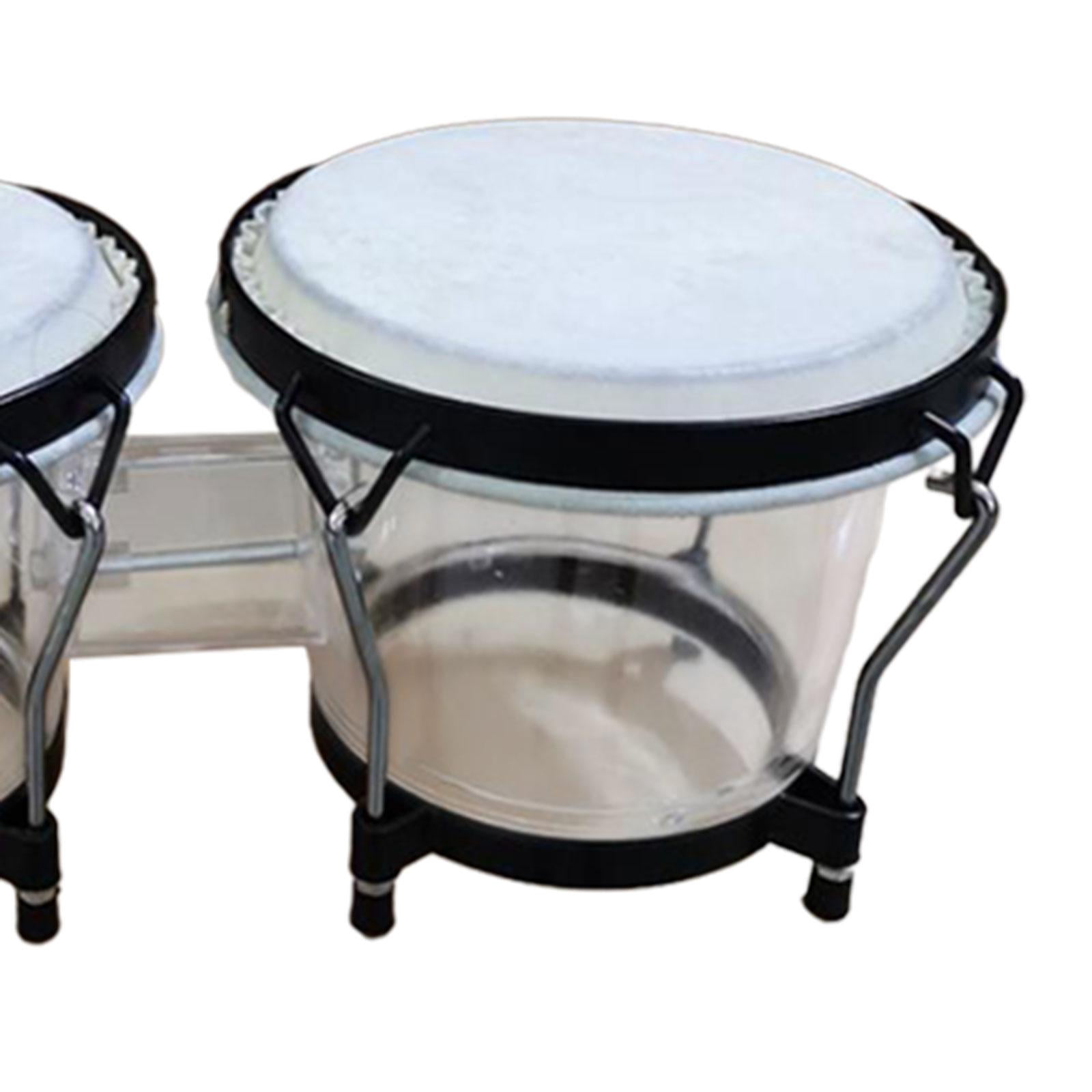 LeeQinersw Bongo Drum Set African Hand Drum 6'' and 7'' Tunable Transparent Bongo Drums for White