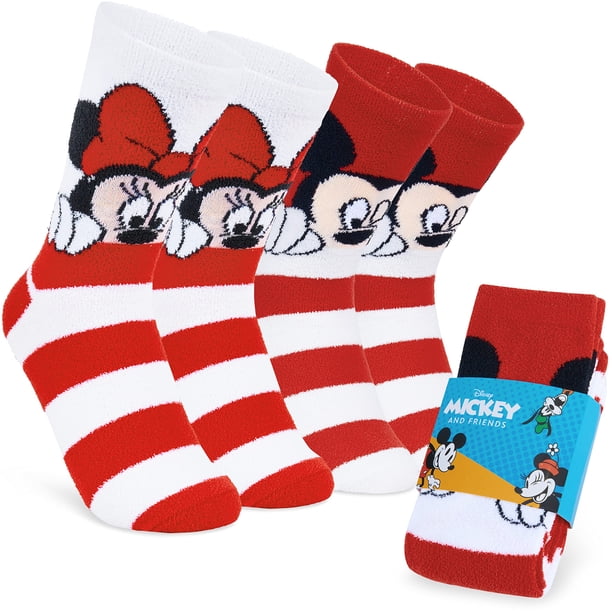 Zapatillas y calcetines Disney para mujer, paquete de 2 unidades, mullidos, antideslizantes