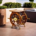 thumbnail image 5 of Nagina International Wooden Hand Crafted Ship Wheel Table Home Decor (16 Inches), 5 of 7