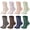 A-Multicolor, variant on 8 Pairs Cotton Womens Socks Floral Pattern Crew Socks for Women Cute Flower Daily Wear Size 5-9
