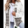 thumbnail image 1 of Chaqueta Vaquera Estilo Boyfriend, Informal, de Larga, con Botones y Bolsillos, para Mujer M, 1 of 9