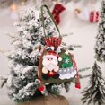 thumbnail image 1 of Bolsas de tela de diseño 3D Reutilizables Santa Muñeco de nieve Elk Sacos Cordón Bolsas de dulces para Navidad Suministros de decoración para fiestas en el hogar, Verde Fokelyi JQWJ402-2, 1 of 7