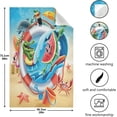 thumbnail image 5 of Unique Hello Summer Tea Towels 4 Pack Sandy Crabs Watermelon Kitchen Dish Cloth with Hanging Loop, 18"x28" Lint-Free Absorbent Towel for Kitchen Drying Wiping and Cleaning, 5 of 7