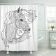thumbnail image 1 of Cortina de ducha ABPHQTO Antiestrés Doodle Cabeza de Caballo para Adultos 160x180 cm, 1 of 1