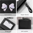 thumbnail image 3 of Wallet Women, Coquette Bow Cute Wallets, Small Compact Aesthetic Bifold Zipper Pocket Card Case Purse Holder with ID Window for Ladies (Purple), 3 of 8