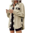 thumbnail image 2 of Patlollav Women Winter Cardigan Lattice Splice Pocket Buttons Long Sleeve Casual Coat Outwears, 2 of 7