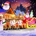thumbnail image 1 of Trineo inflable navideño de 12 pies, Papá Noel negro en trineo con cinco renos, decoración de patio gigante, luces LED incorporadas para exteriores, fiesta, césped, vacaciones, decoración de invierno, 1 of 5