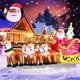 thumbnail image 1 of Trineo inflable navideño de 12 pies, Papá Noel negro en trineo con cinco renos, decoración de patio gigante, luces LED incorporadas para exteriores, fiesta, césped, vacaciones, decoración de invierno, 1 of 5