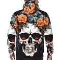 thumbnail image 7 of Salouo Flower Horn Skull Pattern Men's Fall Hoodie Sweatshirt,Sport Hoodie with Pockets for Men Pullover Casual Hooded Sweatshirt-XX-Large, 7 of 7