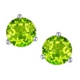 thumbnail image 2 of Star K� Round 7mm Genuine Peridot Three 3 prong Martini push back Stud earrings, 2 of 9