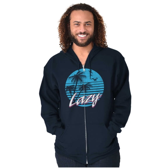 Cool Lazy Tropical Beach Vacation Zip Up Hoodie Men's Women's Brisco Brands X