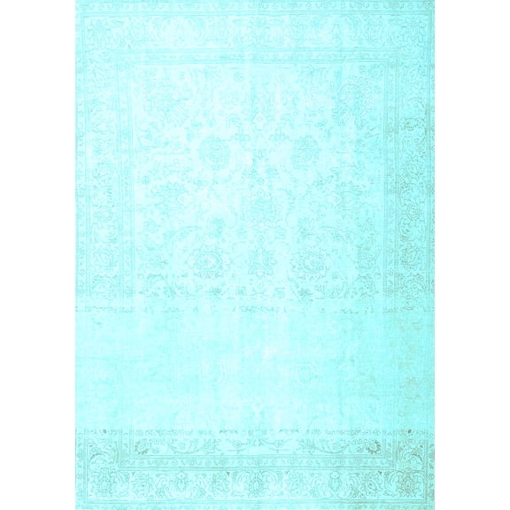 Ahgly Company Indoor Rectangle Persian Light Blue Traditional Area Rugs, 5' x 7'