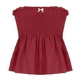 thumbnail image 5 of Timegard Tops for Women Smocked Bow Strapless Ruffle Ruched Crop Tops Summer Fashion Sleeveless Cute Tops, 5 of 7
