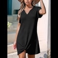 thumbnail image 3 of Vestido Informal con Cuello en V y Protección Solar, Color Negro, Talla M, 3 of 6
