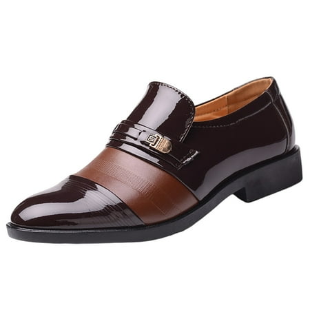 

PMUYBHF Leather Boots for Men Knee High Fashion Summer and Autumn Men Leather Shoes Pointed Toe Low Heeled Slip on Hollow Breathable Shallow Mouth