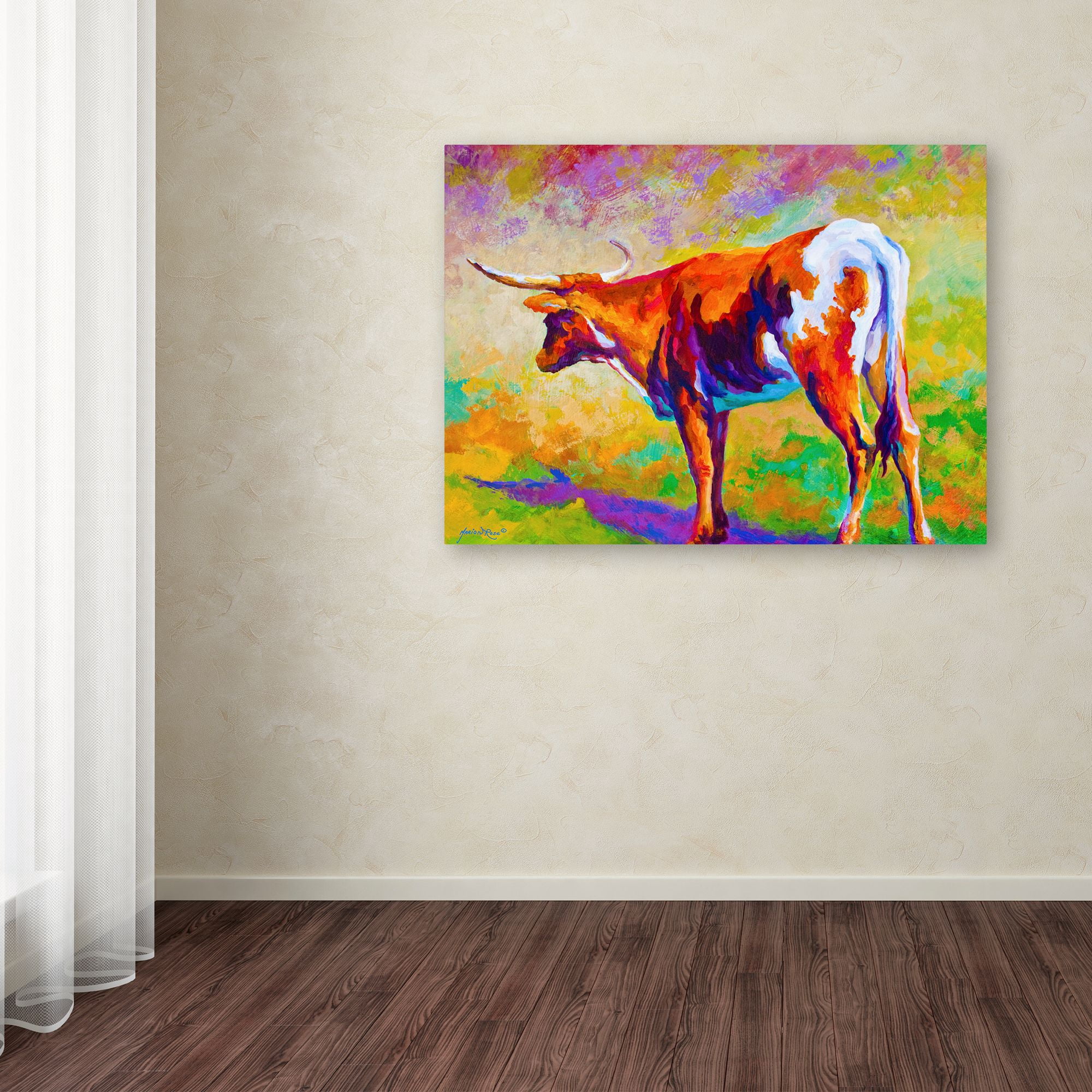 Trademark Fine Art 'Longhorn' Canvas Art by Marion Rose