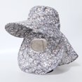 thumbnail image 2 of Sun Hats for Women Uv Protection Printed Wide Brim Neck Breathable Mesh Outdoor Beach Cap, 2 of 3