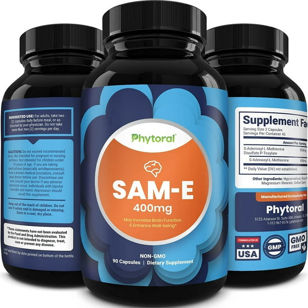 Pure Sam E Vitamin Supplement SamE 400mg Memory Supplement for Brain