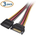 thumbnail image 2 of 3-Pack 15 Pin SATA Power Extension Cable - 8 Inches, SATA Power Cable for Hard Drive and SSD, 2 of 3