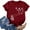 Wine, variant on Graphic Tees For Women,Fashion Women Novelty Dandelion Printed T Shirts Loose Fit Crewneck Short Sleeve Blouses Summer Casual Ladies Tops