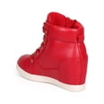 thumbnail image 3 of Liliana DA40 Women Leatherette Chain Lace Up Hidden Wedge Fashion Sneaker, 3 of 5