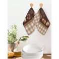 thumbnail image 2 of Vintage Coffee Time Kitchen Dish Towels for Drying Dishes Set of 2, Farmhouse Desserts Brwon White Plaid Waffle Weave Microfiber Hand Tea Bathroom Towels Quick Dry & Absorbent Towel 12x12, 2 of 7