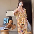 thumbnail image 4 of Camisones de dibujos animados de verano para mujer, ropa de dormir de animales, falda de seda de hielo, cárdigan cómodo, ropa de casa, lencería de moda, bata de noche, 4 of 5