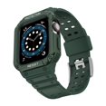 thumbnail image 1 of Sport Case with Strap for Apple Watch SE 6 7 41 mm 45mm 40mm 44mm 42mm 38mm Silicone Soft Bracelet Accessories cover Band for iWatch series 5 4 3 2 1 - Green Green, 1 of 10