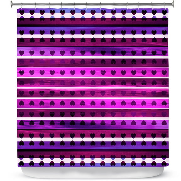 Shower Curtains 70" x 84" from DiaNoche Designs by Julia Di Sano - Heart Love Purple