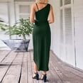 thumbnail image 5 of ZQUUVOU Womens One Shoulder Long Formal Dress Summer Sleeveless Bodycon Ruched Wrap Split Cocktail Dresses Green, 5 of 7