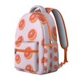 thumbnail image 2 of Orange Print Backpack - Stylish laptop backpack for school & work, lightweight & spacious, comfortable straps, trendy for men & women., 2 of 6