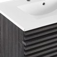 thumbnail image 5 of Wall Mount Sink Vanity Cabinet, Dark Grey Gray White, Wood, Mid Century Hotel Bedroom Bathroom, Modern Contemporary HB33707, 5 of 7