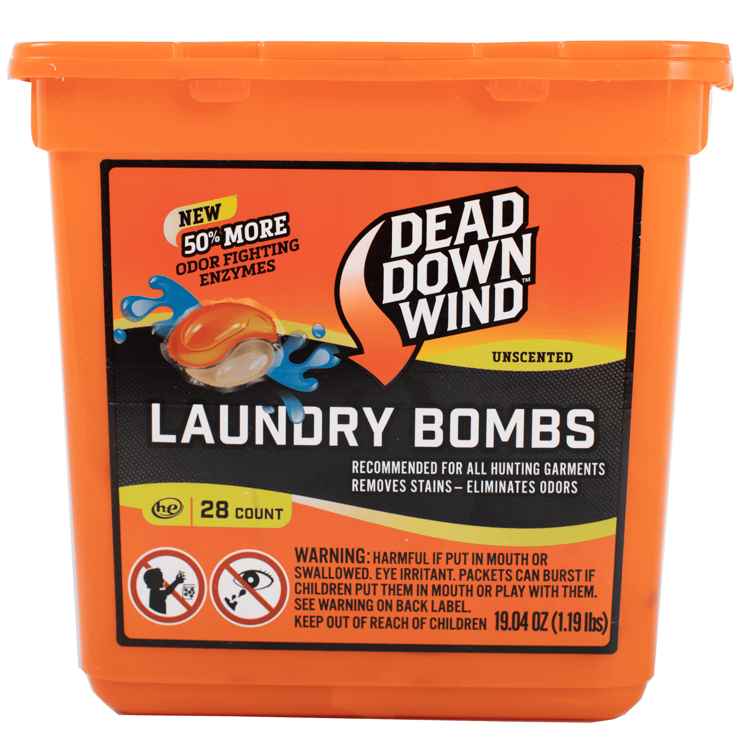 Dead Down Wind Laundry Bombs | 28 Count Laundry Packs | Unscented | Recommended for Hunting Garments