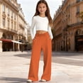 thumbnail image 2 of XIYON Pants for Girls Soft Casual Straight Leg Pants with Pockets Comfortable Elastic Waist for Everyday Wear 5-6 Years, 2 of 5