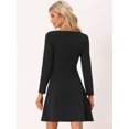 thumbnail image 4 of Vestido Acampanado Elegante Allegra K Con Cuentas Y Cuello Redondo Para Mujer Negro L, 4 of 6
