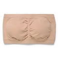 thumbnail image 2 of ToBeInStyle Women's Pack of 3 or 6 Seamless Classic Ruched Tube Top Bras w/ Removable Pads - 3 Pack: Beige - One Size Plus, 2 of 3