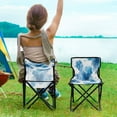 thumbnail image 5 of 600D Oxford Camping Chair Portable Foldable Chair Supports 220 lbs for Picnic, Fishing, Backpacking Blue Ink Pattern, 5 of 8