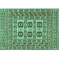 thumbnail image 1 of Ahgly Company Machine Washable Indoor Rectangle Southwestern Turquoise Blue Country Area Rugs, 7' x 10', 1 of 4