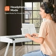 thumbnail image 4 of GLARRY Digital Piano Keyboard with Stand, Portable 88 keys Semi-Weighted Electric Piano with Pedal for Beginner, Bluetooth, Triple Pedals, Power Supply, 2 Speakers (White), 4 of 6