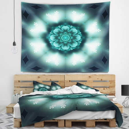 - DESIGN ART Designart 'Green Fractal Flower Mandala Shape' Floral Wall Tapestry