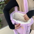 thumbnail image 3 of Plush Cute Cloud Embroidered Shoulder Bag Women Student Casual Elegant Large Capacity Canvas Bag Purple Free Size, 3 of 8